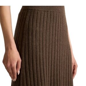 Quince- Womens Brown Mongolian Cashmere MIDI Skirt- Size S